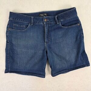 Riders by Lee Womens Mid Rise Denim Shorts Dark Wash Stretch Size 16M 1RMWBW5